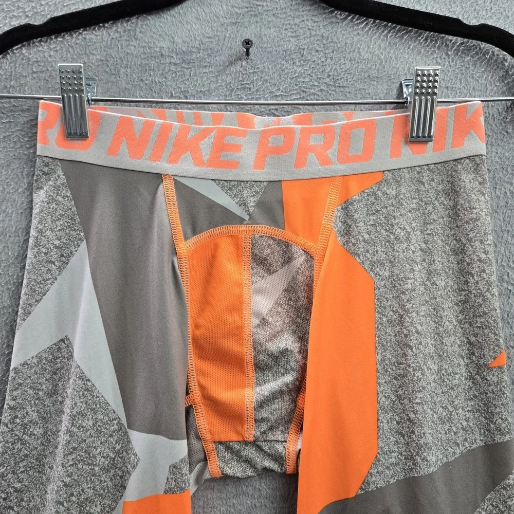 Nike Boy Activewear Pants L Gray Geometric Legging Dri-Fit Logo‎ 16